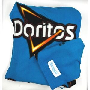 Snuggie Wearable Blanket Blue Unisex One Size Doritos Logo Fleece w Sleeves EUC